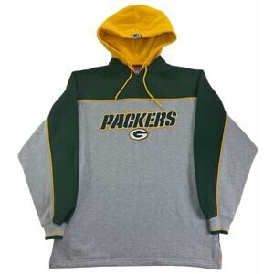Vintage y2k Green Bay Packers Embroidered Hoodie Men's Medium Zip NFL Sweatshirt